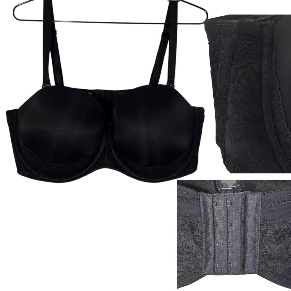 Torrid Bra Black Push-Up‎ Lace Detail Convertible Straps in Size 44DDD  GUC